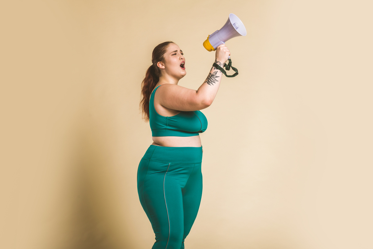 Plus Size Woman Posing for Body Acceptance